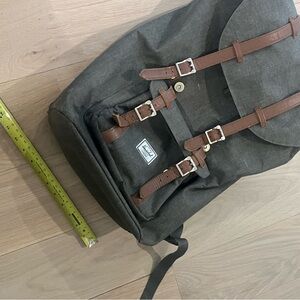 Herschel Supply Company Olive Green Backpack with Brown Straps